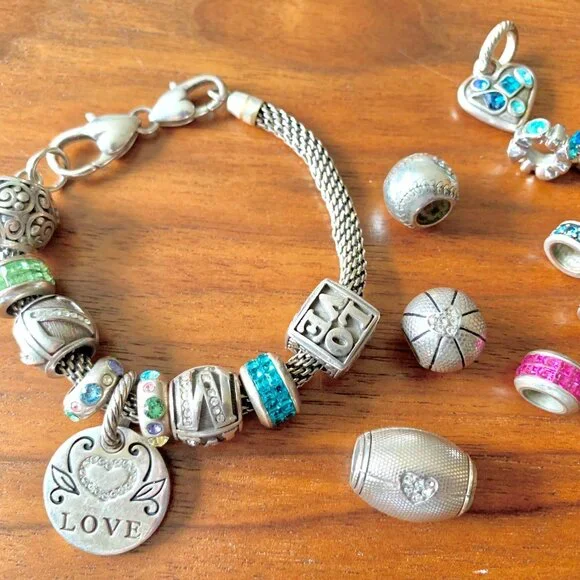 PRICE DROP! Brighton Collectibles Charm Bracelet & 18 charms - Picture 2 of 5